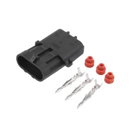 TUCKBOLD 3 Pin Car Electrical Wire Connector Plug Kits, 2.5mm Series Car RV Truck Male Cable Terminal Housing Black, 1 Set Automotive Parts