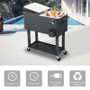 Jutoop 80QT Insulated Trolley - Dark Gray Plastic Rectangular Rolling