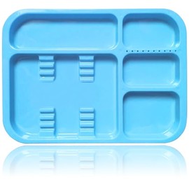 MuskalMed Dental Medical Instrument Trays Set-Up Procedure Divided Compartment Holder Large Organizer Flat Autoclave Plastic for Surgical lab Tattoo Permanent Makeup Beauty Salon DN-2336