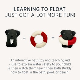 HEVEA Bath Buddy Welpe - Interaktives Badespielzeug für Kinder, Hygienisch & Sicher, 100% Naturkautschuk, BPA-frei, Pflanzlich, Biologisch Abbaubar - Spaß & Lernspielzeug (Charlie)