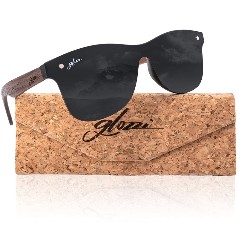 glozzi Sunglasses Men and Women Wood Polarised UV400 with Wooden