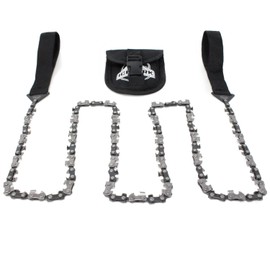 Iceberk Hand Chainsaw Carbon Steel - Rustproof Folding Saw for Branches & Trees - Survival Saw with Belt Bag - For Camping, Scouts & Hunting - Wire Saw for Wood - 120 cm
