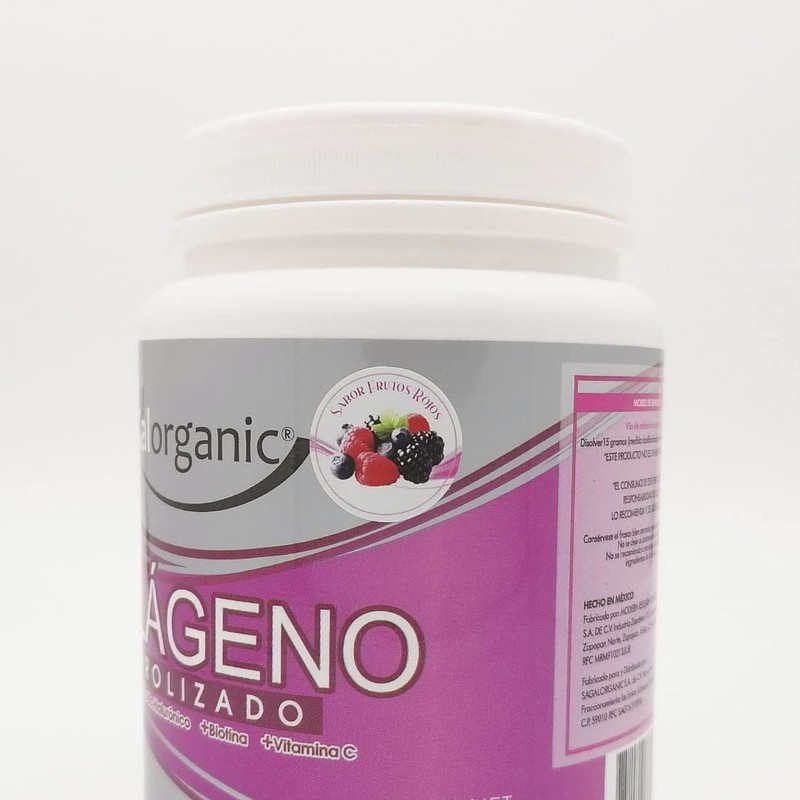 Colágeno Hidrolizado 100% Natural. Sabor Fresa, Adicionado con Ácido Hialurónico,