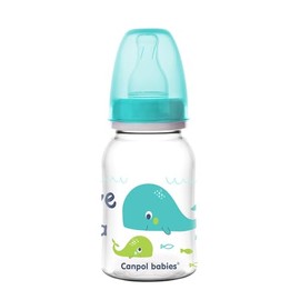 Canpol Slim Neck Baby Bottle 120ml Love & Sea