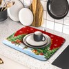 Christmas Snowman Dish Drying Mat for Kitchen Counter,Christmas Tree Winter