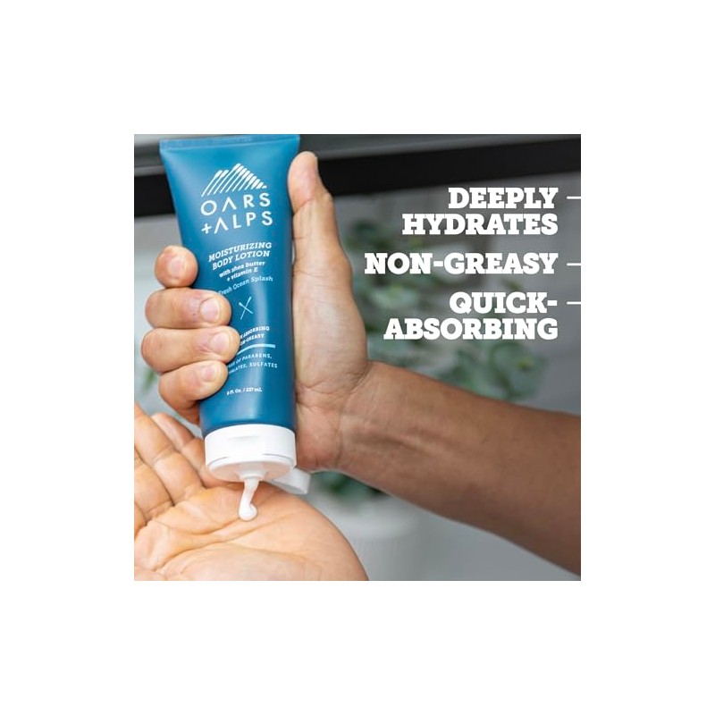 Oars Alps Moisturizing Mens Body Lotion Naturally Derived Skin Care