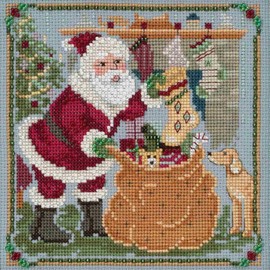 Jolly Old Elf Beaded Counted Cross Stitch Kit Mill Hill 2018 A Visit from St Nick Quartet Series MH171833