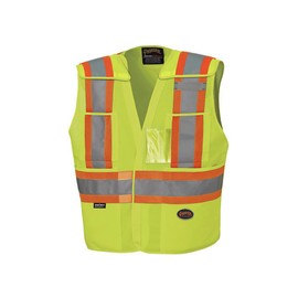 Pioneer Hi Vis Tear-Away Safety Vest for Men & Women - High Visibility Reflective Tape - Class 2 - Yellow