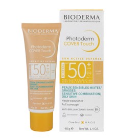 BIODERMA, Protector Solar, Photoderm COVER Touch Mineral Tono Claro, FPS50+, Alta Cobertura, Efecto Maquillaje, 40ML