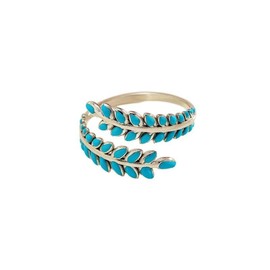 A-yeite Vintage Western Rings for Women Dainty Leaf Turquoise Open Joint Knuckle Ring for Cowgirls Party Statement Boho Jewelry