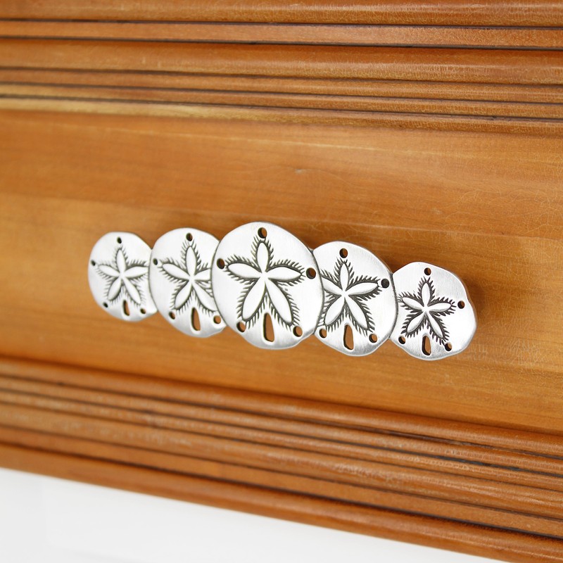 Costello Coastal - Sand Dollar Drawer Pull (Horizontal) - Pewter