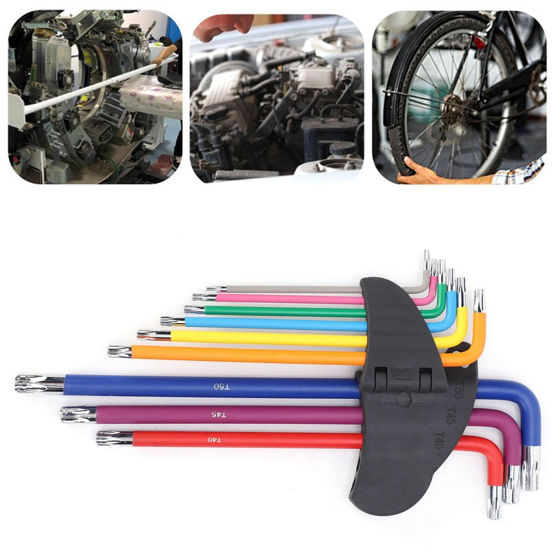 9PCS Star Hex Socket Wrench Set Super Long Multicolor Hex