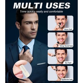 Acavado Ear and Nose Hair Trimmer for Men, 2024 Painless Nose Hair Trimmer, Portable Digital Display Ear Nose Hair Clipper, Rechargeable Hair Trimmer, IPX7 Waterproof Dual Edge Blades Trimmer