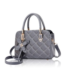 T.Y.ryanryan Women's Shoulder Bag, Smaller, Crossbody Handbag, Quatrefoil, gray