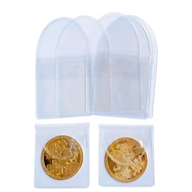50pcs Coin Collector Sleeves Single Pocket Coin Collecting Storage Pouches Individual Coin Holders Protector Clear Flaps