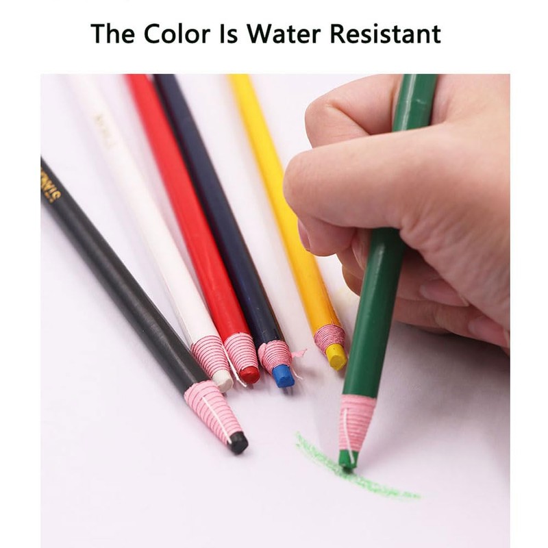 SagaSave (Blue & Green 24Pcs) Water-insoluble Dressmakers' Chalk Pencils, 12