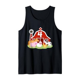 4. Geburtstag Bauernhoftiere Geburtstagsparty 4 Jahre alt Junge Kleinkind Tank Top