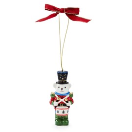 Spode Christmas Tree Teddy Bear Nutcracker Ornament - Festive Decoration, Novelty Bauble for Seasonal Decor - Ideal Holiday Keepsake Ornament for Christmas - Collectible Ornament for Home Decoration