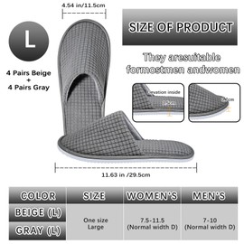 SENJUNSAFE 8Pairs guest slippers disposable for guests Washable Reusable Which Can Be Used As Women Men House Indoor Bathroom Bedroom hotel