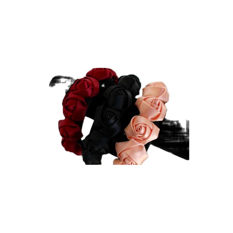 Rose Satin & Velvet Headband (Grey, 1 inch)