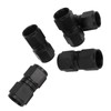 5PCS 10AN Fitting Adapter Black Female Straight Swivel Aluminum Alloy