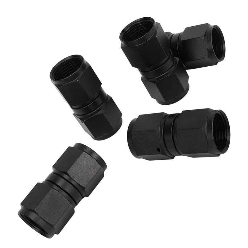 5PCS 10AN Fitting Adapter Black Female Straight Swivel Aluminum Alloy