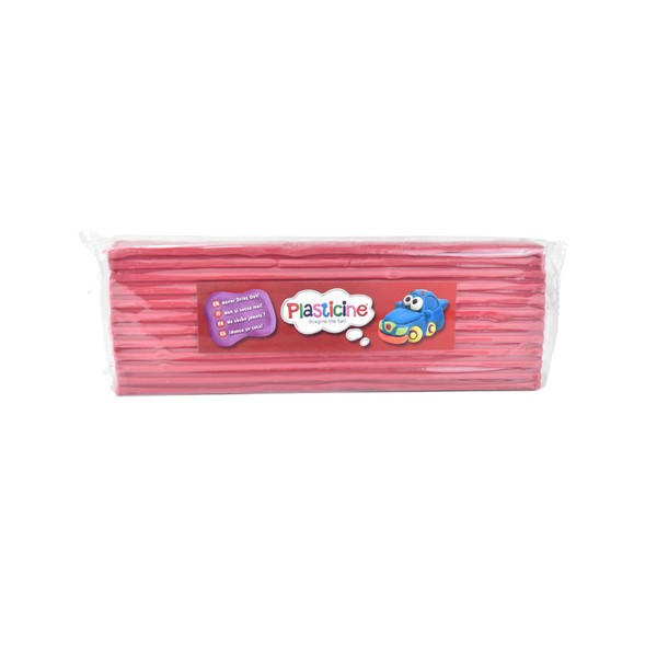 Plasticine One Colour Slab 400g - Raspberry #21, Modelling Clay
