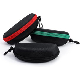 ZONLY 6 Pack Sunglasses Case Portable Travel Zipper Eyeglasses Case With Hook