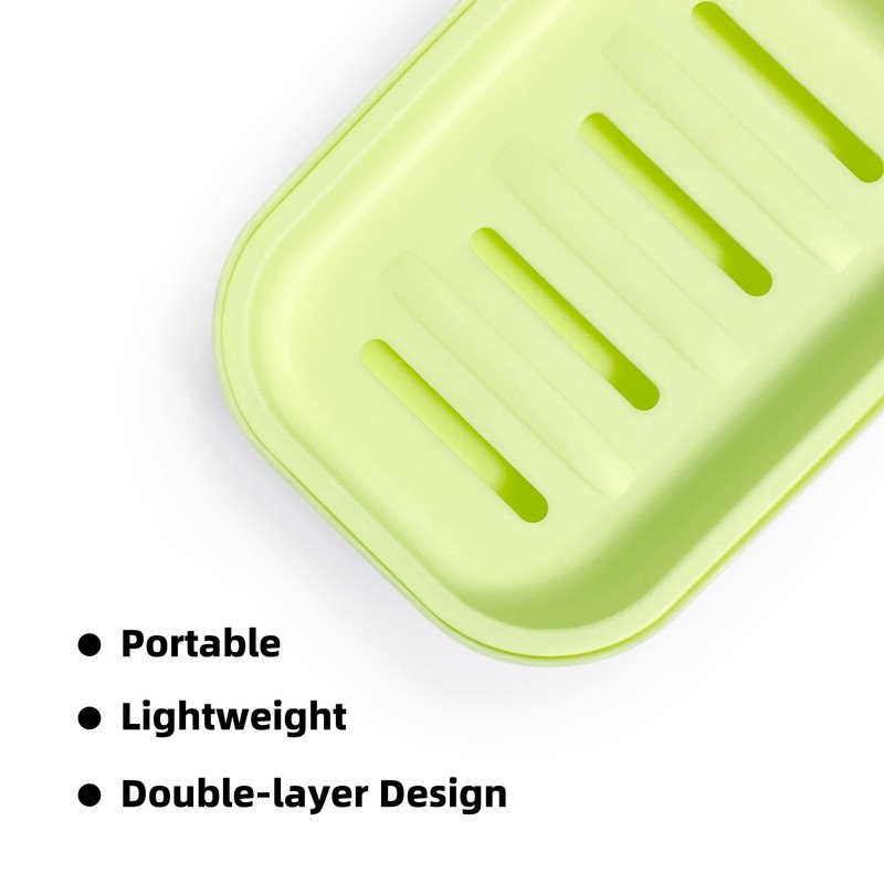 Double Layer Draining Soap Dish, Plastic Dishwashing Sponge Soap Holder
