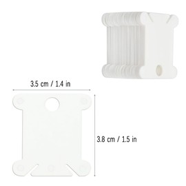 100 Pcs Plastic Floss Bobbins, Thread Cards, for Embroidery Cross Stitch Thread Craft DIY Sewing Storage, Hard Floss bobbins, White
