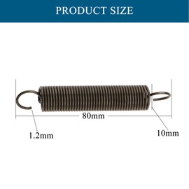 Sourcing Map ,4-teilige Verlängerte Zugfeder Sourcing Map Verlängerte Zugfeder Drahtdurchmesser 1,2mm, Außendurchmesser 10mm, Freie Länge 80mm - Robust Und Langlebig