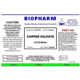 Copper Sulfate 0.016 M Solution | 1 Quart (950 mL)