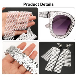 HOWAF HOWAF 5 Disco Accessoires 70er Jahre Kostüm Glitzer Haarbänder Disco Haarband Sonnenbrille Strass Halskette Pailletten Ohrringe Armband 70er 80er Jahre Fasching Karneval Kostüm Cosplay Costumes