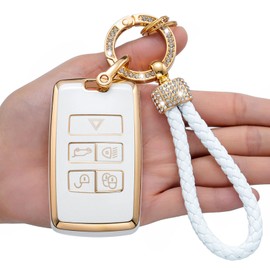 Funda para llavero Land Rover/Jaguar, compatible con Evoque Velar Sport Discovery Freelander2 LR4 Land Rover Sport y Jaguar XF XJ XE F-PACE F-TYPE Smart Key Premium Soft TPU antipolvo protección completa