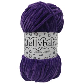 Cygnet Jellybaby Chunky Chenille Knitting Yarn (Deep Violet 008)