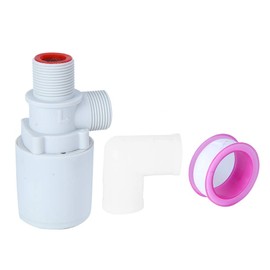 Automatic Float Valve, 3/4" Thread Water Level Control Valve Floating Ball Valve, Plastic Vertical Water Liquid Level Control Sensor Automatic with Filter