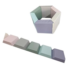 INNO STAGE Gymnastics Tumbling Mat, Folding Exercise Mat, Kids Activity Play, Pastel Colors