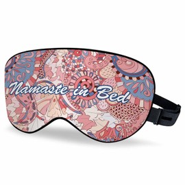 Vnwoalu Curved Doodling Sleep Eye Mask Ethnic Colorful Doodle Tracery Men Women Sleep Mask with Adjustable Strap Eye Cover Eye Shade for Travel, Nap,Meditation