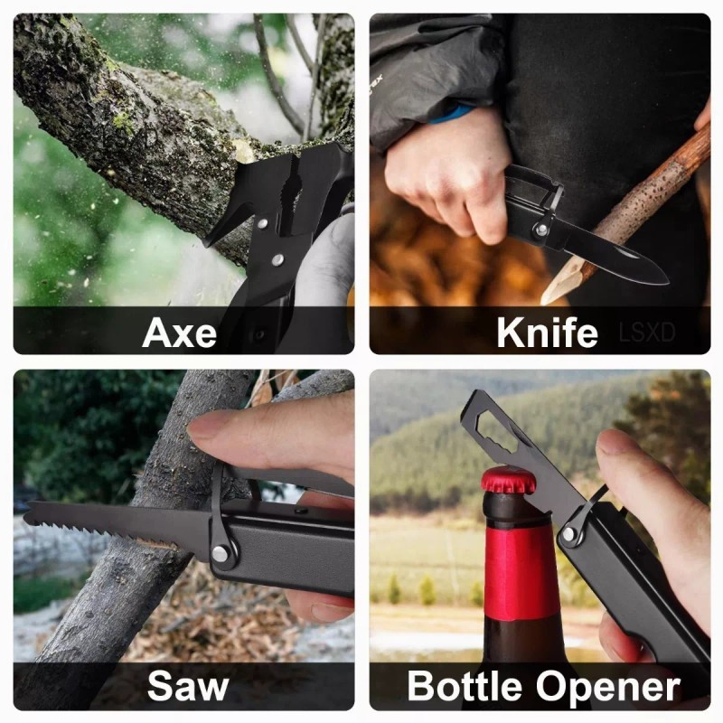 Burkey Multiherramienta Portatil Martillo Y Hacha 14 En 1 Con