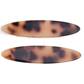 mytoptrendz® 2 pcs Mini Pelican Beak Hair Clip Oval Tortoise Shell Embellished Duckbill Clamp Slim Cellulose Acetate Alligator Snap Barrette Hair Slides Styling Accessories (Light Tortoise Shell-1)