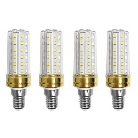 K JINGKELAI E14 LED Corn Bulbs 12W LED Candelabra Light Bulbs 100W Incandescent Bulbs Equivalent 12W LED Candle Bulbs,Daylight White 6000K,E14 Small Base,Non-Dimmable,Pack of 4