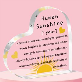 QMVMV Thank You Gifts for Women Appreciation Gifts for Teacher Friends Coworkers Nurse Inspirational Quotes Gift for Mum Sister Human Sunshine Definition Decorative Signs Plaques