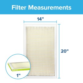 Filtrete 14x20x1 Air Filter, MPR 600, MERV 7, Clean Living Dust Reduction 3-Month Pleated 1-Inch Air Filters, 6 Filters