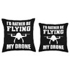 Flying my Drone Techie Person Throw Pillow