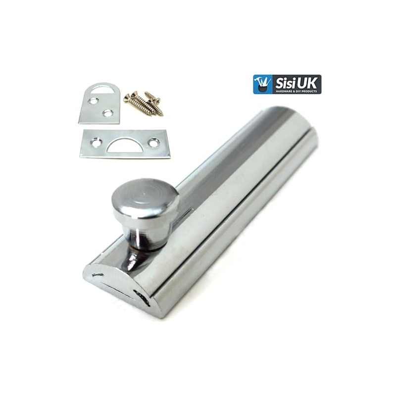 Door Bolts 2.5 Inch/ 63mm Polished Chrome Flat Bolt Surface