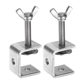sourcing map 2pcs 304 Stainless Steel C Clamps 1.18" (30mm) Wide Jaw Opening Wood Clamps Metal U Beam Clamp for Woodworking Welding Building Household Mounting