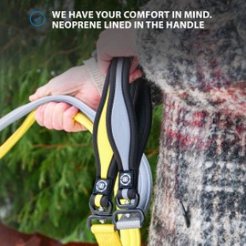 BullyBillows 1.2m Mini Combat Collar Lead | Stainless Steel Dog Lead | Suitable For All Dog Breeds | Neoprene Dog Lead With Soft Handle & Pressure Tested Clip | Black & Orange