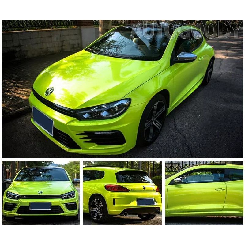 AUTOGOODY 240" x 60" Gloss Neon Green Vinyl Film Wrap