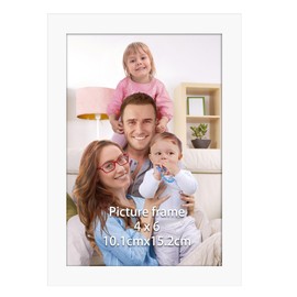 Giftgarden White 6x4 Photo Frame, Sleek Thin Design Picture Frames 6x4 Versatile Tabletop or Wall Displays - Single