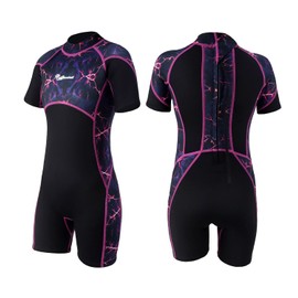 Summshall Kids Wetsuit 2.5mm Shorty One Piece Diving Suits UV Protection Back Zip Swimsuits for Boys Girls Toddlers Keep Warm for Diving,Swimming,Surfing Water Sport